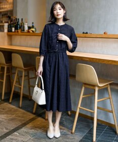 ANY SIS エンブロイダリー ワンピース ネイビー