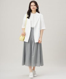 自由区 【洗える】ブライトシアーシャンブレー スカート