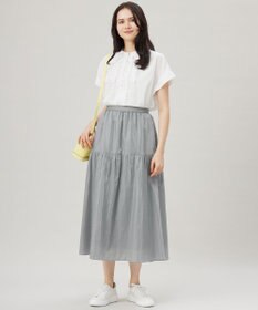 自由区 【洗える】ブライトシアーシャンブレー スカート