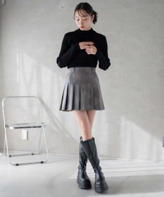 WEGO リブハイネックショートニット