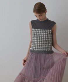 GRACE CONTINENTAL ツイードベアニットトップ