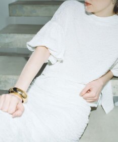 #Newans 【金子綾さんインスタライブご紹介アイテム】【洗える/セットアップ可能】ふくれジャガード パフスリーブブラウス