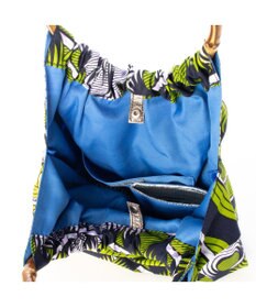 UNBILLION カシュカシュ cachecache / アフリカンプリントバンブーハンドルトート