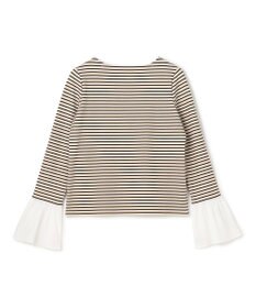 UNFILO L ドライタッチ リブボーダー フレアスリーブ トップス