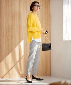 自由区 【撥水加工・洗える】TRギャバ裏起毛テーパード パンツ