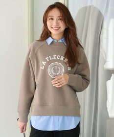 ANY L 【洗濯機可能/サスティナブル】ロゴ裏起毛クルーネックプルオーバー