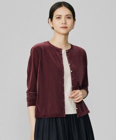 自由区 L シアーベロア カーディガン