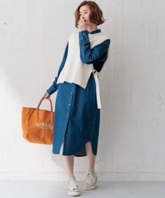 23区 【洗える】コットンポリエステルリリヤーン ニットベスト