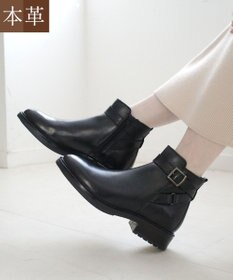 Pointer 本革ベルト付きエンジニアショートブーツ