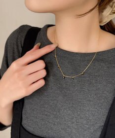 Phoebe <オンワード限定セット>カラージェムステーションワンポイントネックレス×2ラインテクスチャーワイドカフバングル