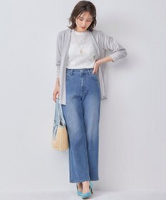 組曲 L 【WEB限定】編地切り替え 半袖ニット