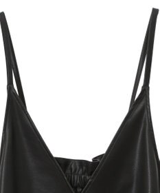 Green Parks フェイクレザーキャミベスト