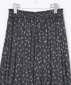 自由区 L 【ウエストゴム・長さ調整可・洗える】ビンテージサテンプリント柄 ガウチョパンツ