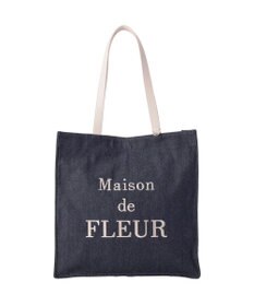 Maison de FLEUR デニムブランドロゴスクエアトートバッグ
