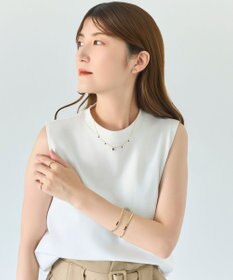 Phoebe <オンワード限定セット>カラージェムステーションワンポイントネックレス×2ラインテクスチャーワイドカフバングル