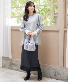 Tiaclasse 【洗える】メランジヘリンボーンツイードスカート