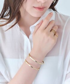 Phoebe <オンワード限定セット>カラージェムステーションワンポイントネックレス×2ラインテクスチャーワイドカフバングル