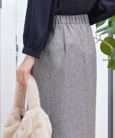 Tiaclasse 【洗える】メランジヘリンボーンツイードスカート