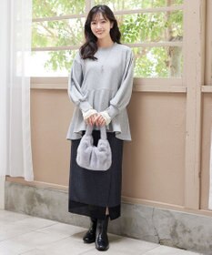 Tiaclasse 【洗える】メランジヘリンボーンツイードスカート