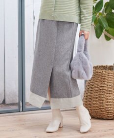 Tiaclasse 【洗える】メランジヘリンボーンツイードスカート