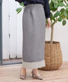 Tiaclasse 【洗える】メランジヘリンボーンツイードスカート