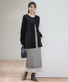 Tiaclasse 【洗える】メランジヘリンボーンツイードスカート