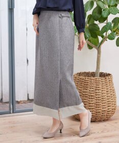 Tiaclasse 【洗える】メランジヘリンボーンツイードスカート