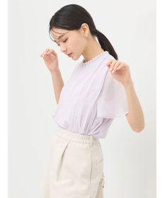 earth music&ecology マジョリカプリーツ半袖ブラウス