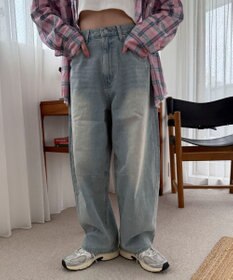 WEGO サマーデニムバレルレッグパンツ