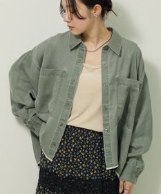 Green Parks 裾フリンジウ゛ィンテージ風シャツ