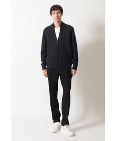 DAKS エアリースパン アラン裏目 ニットブルゾン