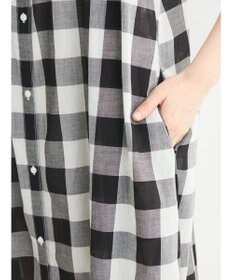 Green Parks インド綿 ギンガムチェックノースリーブワンピース