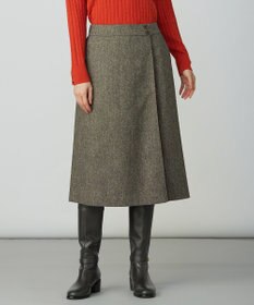 J.PRESS LADIES ラメツイード スカート ブラウン系