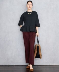 自由区 L クリアコットンポンチペプラム カットソー