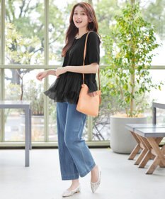 Tiaclasse チュールフリルドッキングニットトップス