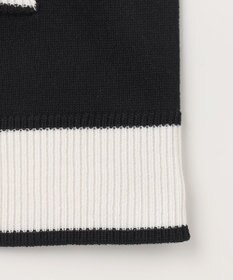 Feroux 【洗える】バイカラーハーフスリーブ カーディガン