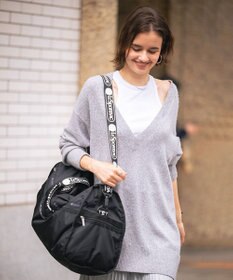 LeSportsac DELUXE LG WEEKENDER/ロゴジャカードブラック