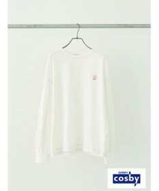 earth music&ecology Ｃｏｓｂｙ×ｅａｒｔｈ　配色ステッチロングＴシャツ