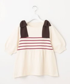 Feroux 肩リボン ペプラムニット