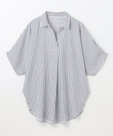 ANY 【新色追加】スキッパーネック袖タックブラウス