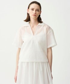 uncrave シアー オーガンジー ショート シャツ