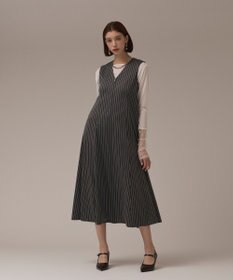 GRACE CONTINENTAL ストライプジャージワンピース