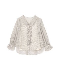 GRACE CONTINENTAL ドットラッフルブラウス