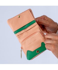 tsumori chisato CARRY エンボスメッシュ 2つ折り財布 ミニ財布 ネコステッチ