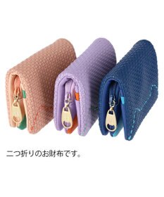 tsumori chisato CARRY エンボスメッシュ 2つ折り財布 ミニ財布 ネコステッチ