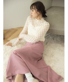 earth music&ecology ハイネックシアーフラワーインナー