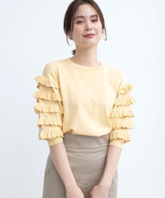 組曲 【WEB限定カラーあり】MINA 袖フリルニットプルオーバー