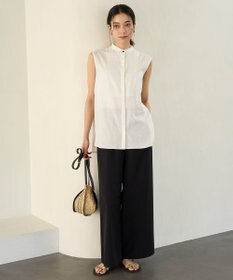 UNFILO リネンレーヨン ノースリーブブラウス