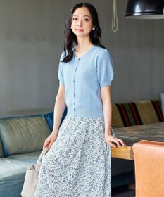 Tiaclasse 【洗える】大人華やかなノースリーブ花柄ワンピース