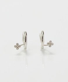 Phoebe 【痛くないシリーズ】フラワービジューフロートライトフィットイヤリング　シルバー